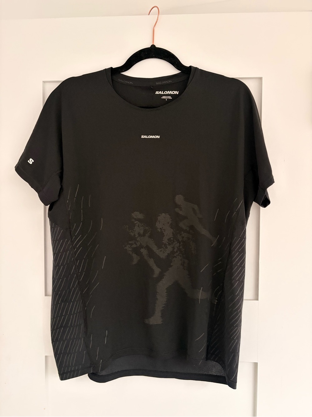 Salomon SENSE AERO GRAPHIC NYC Women's Short Sleeve Running T-Shirt size Large